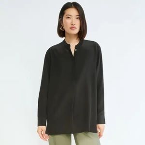 Aritzia Babaton Notion Tan Silk Blouse Size Small